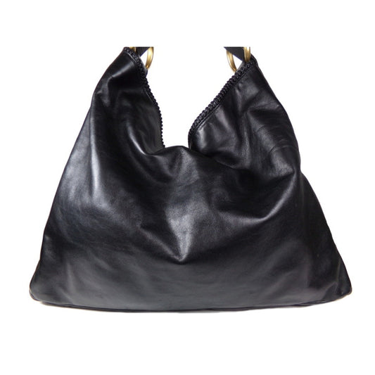 Gucci hobo black leather handbag