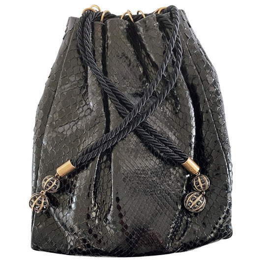 Gucci black python handbag