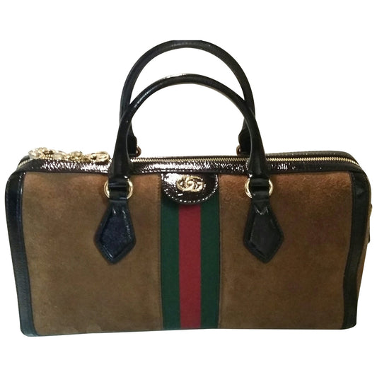 Gucci ophidia brown suede handbag