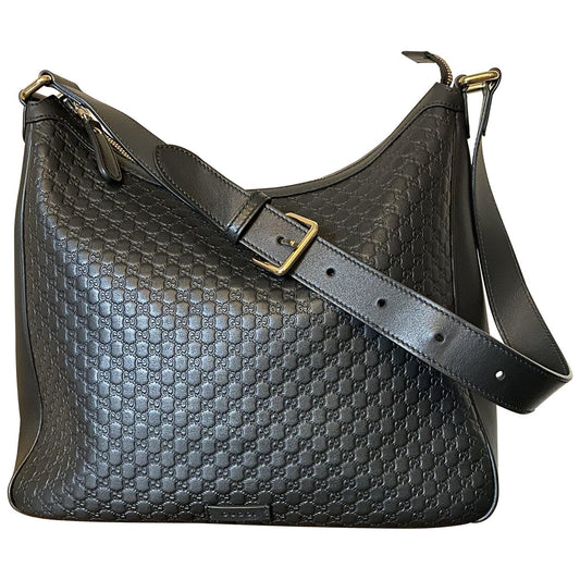 Gucci hobo black leather handbag