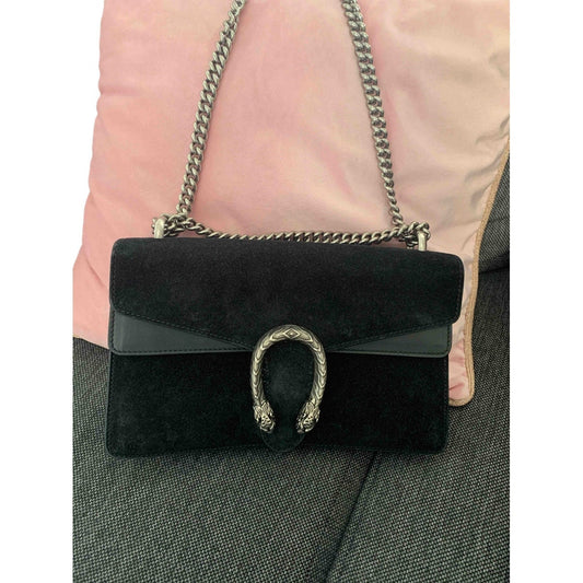Gucci dionysus black suede handbag