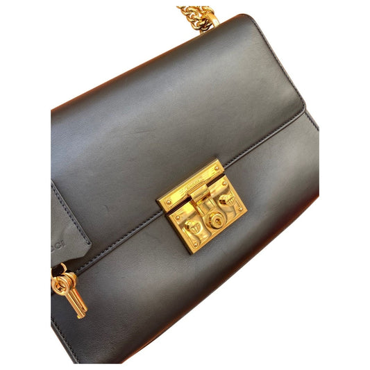 Gucci padlock black leather handbag