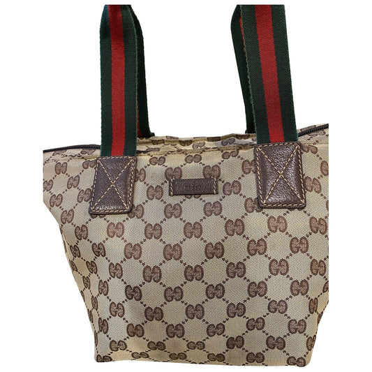 Gucci brown cloth handbag