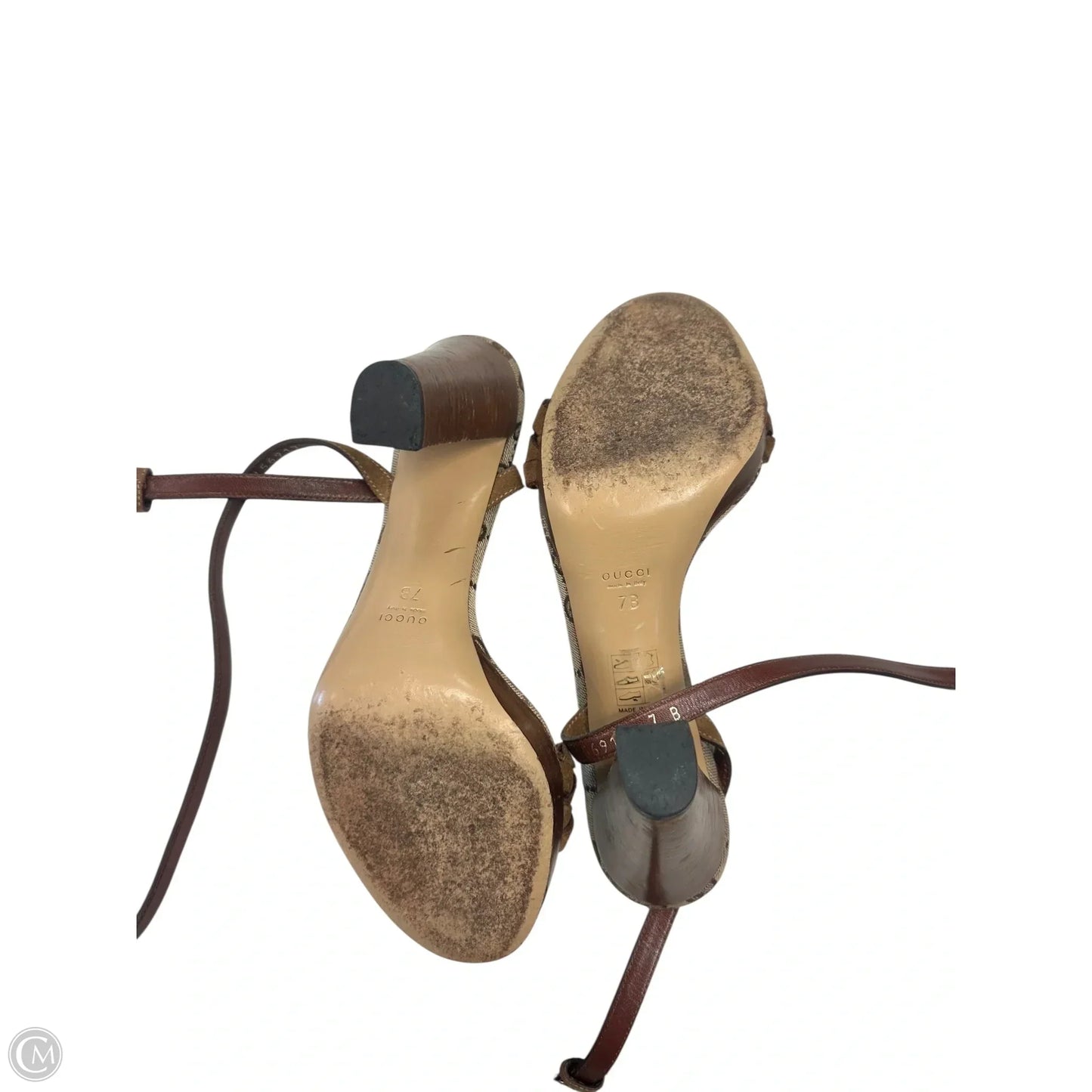 Sandals Luxury Designer By Gucci In Brown, Size: 7