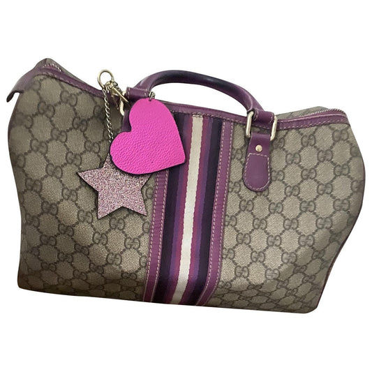 Gucci boston beige cloth handbag