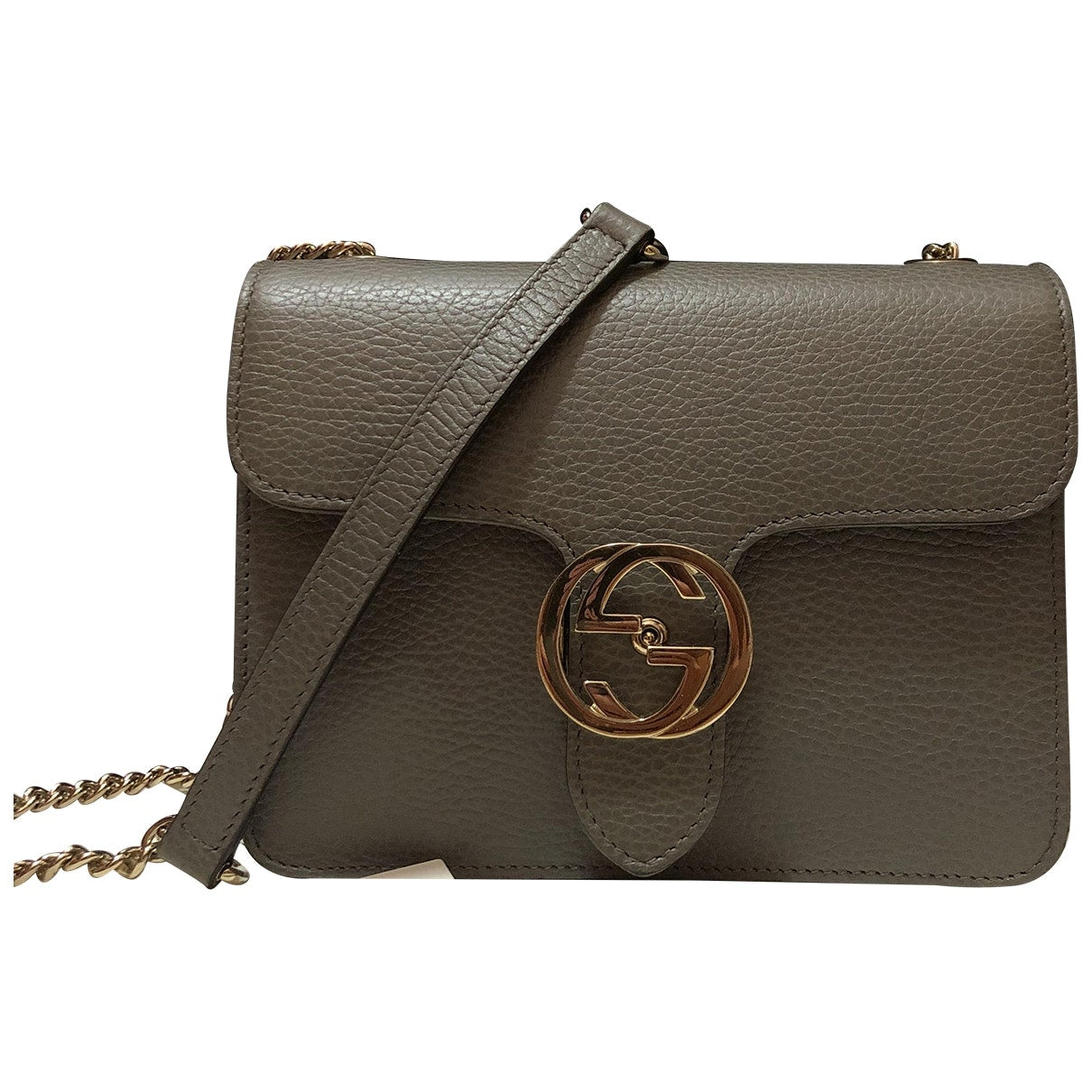 Gucci interlocking grey leather handbag