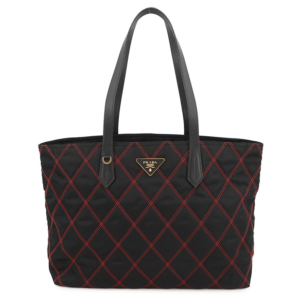 Prada Tote Bag Black1BG085 LeatherLeather Nylon Saffiano