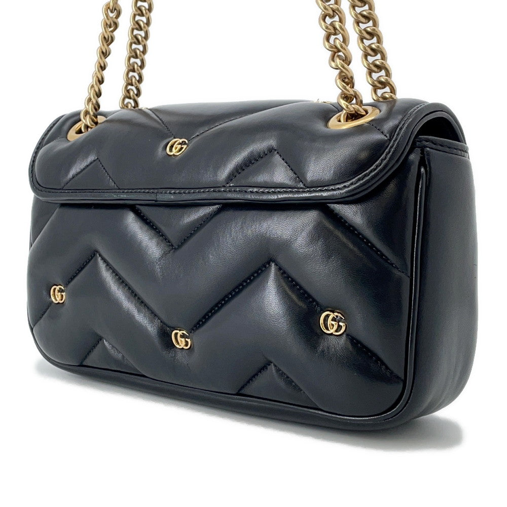 GUCCI GG Marmont Chain Shoulder Bag Black443497 Leather