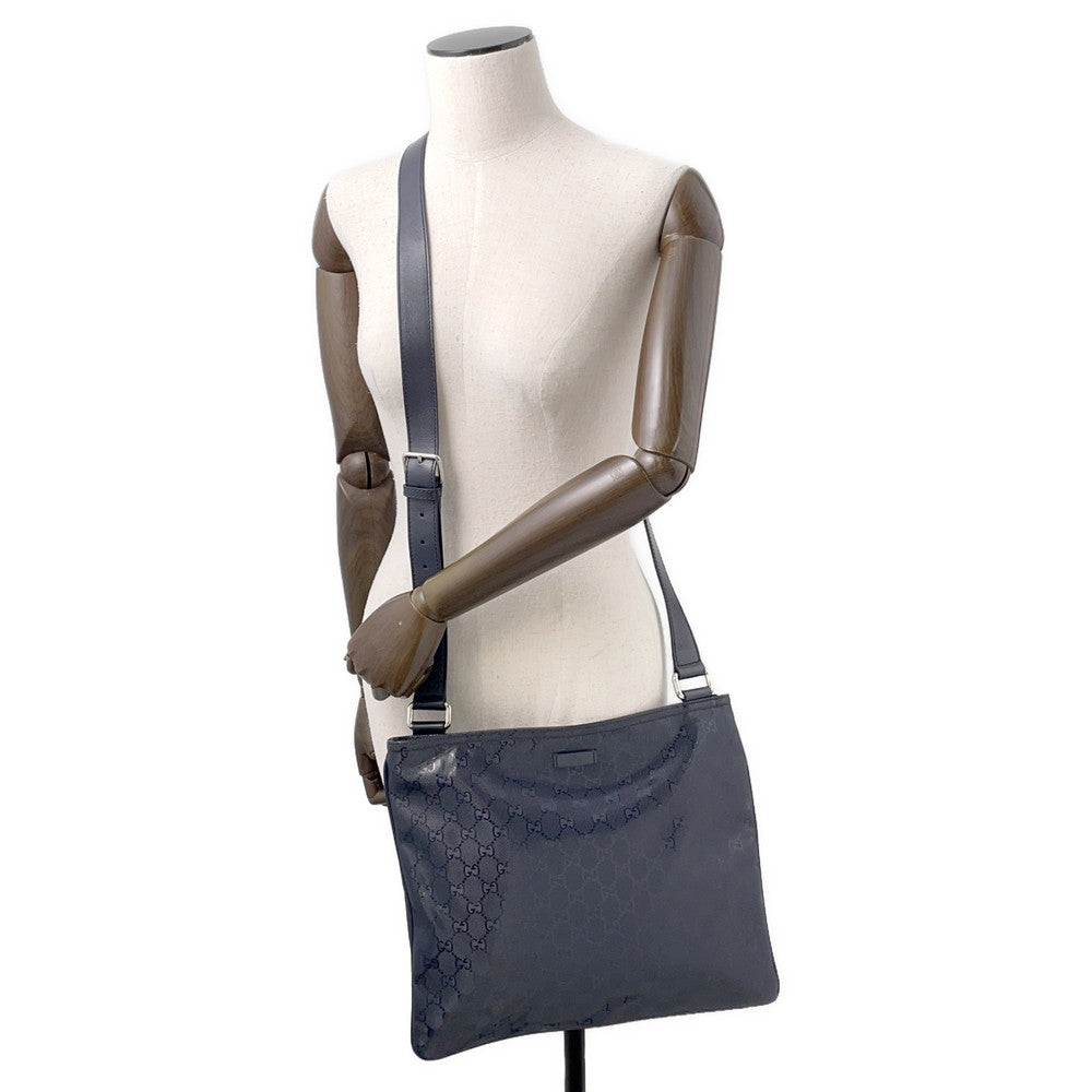 GUCCI GG Imprime Shoulder Bag Navy201446 PVC Leather