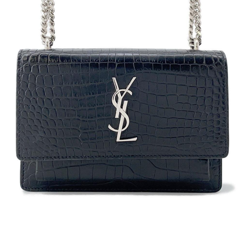 YSL Saint Laurent Bag Sunset wallet Black452157 Croco Leather Mini Mini Bag