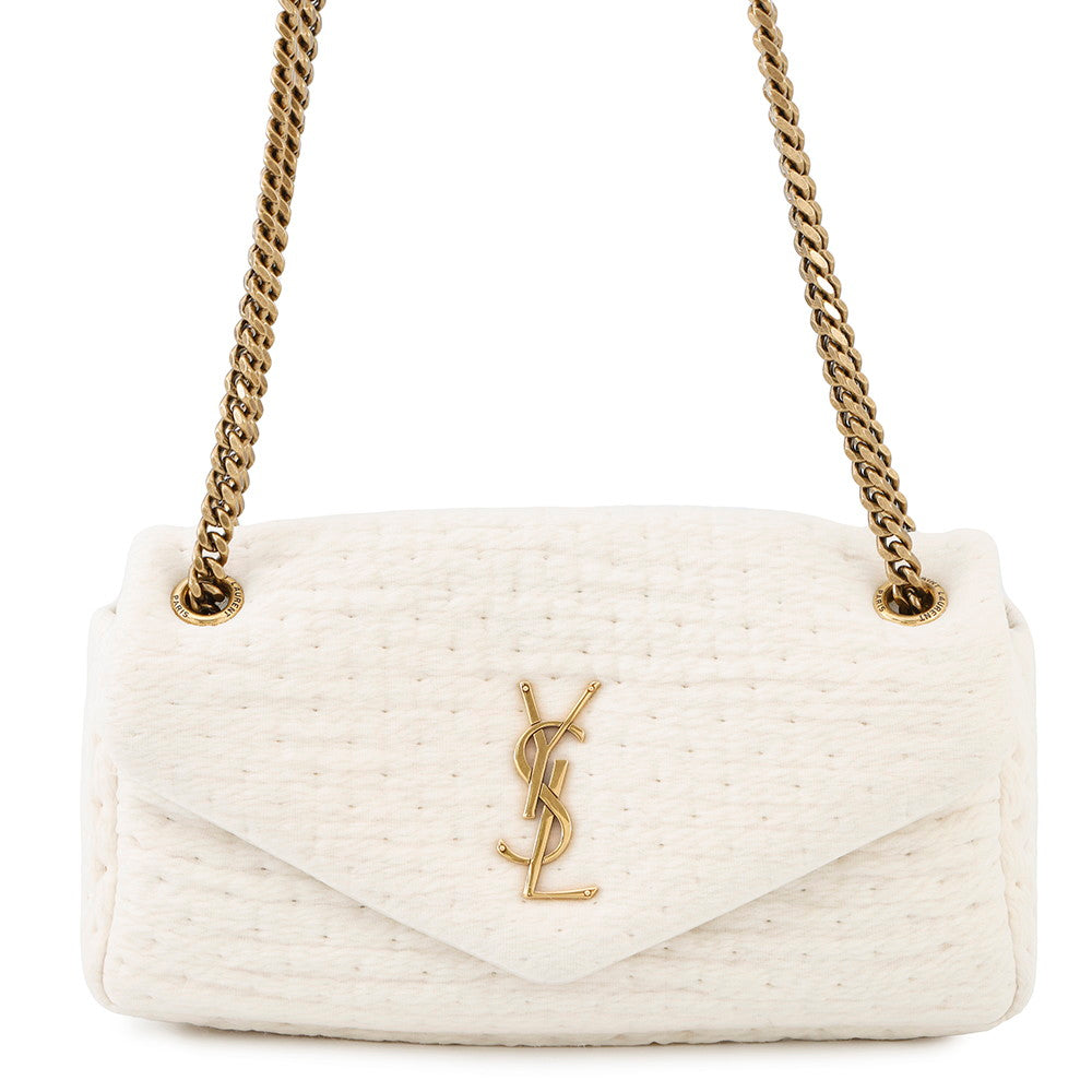 YSL Saint Laurent Shoulder Bag Calypso White734153 Cotton