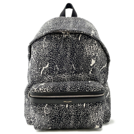 YSL Saint Laurent Backpack Classic Hunter White326865 Leather Canvas Black