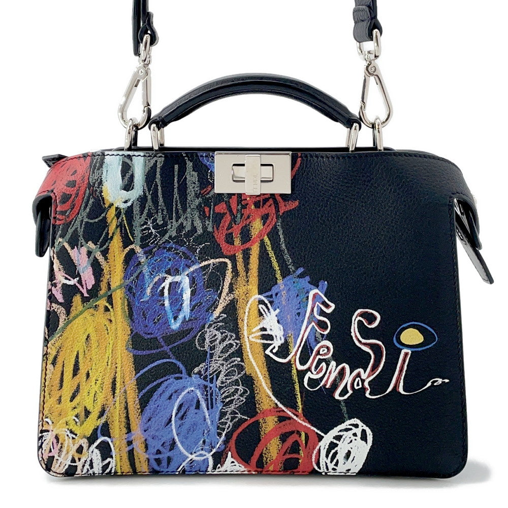 Fendi Peekaboo Icy You Multicolor7VA530 Leather Black Mini Bag