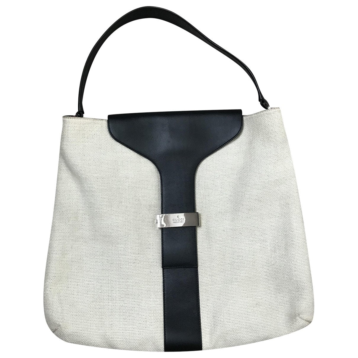 Gucci ecru linen handbag