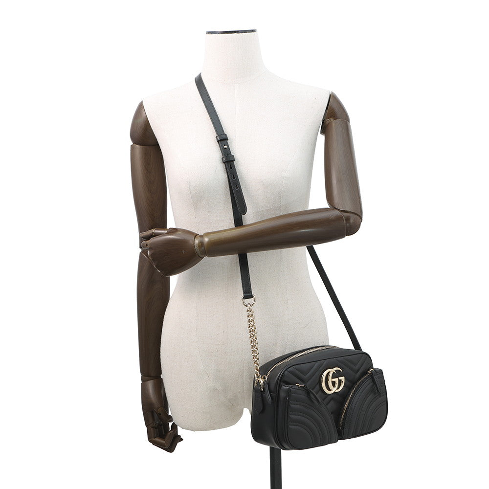 GUCCI GG Marmont Small Shoulder Bag Black798715 Calf Leather Size Small