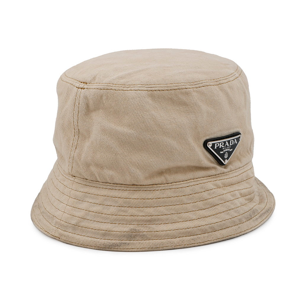 Prada Bag triangle hat % Beige Logo Bucket Bucket Bag