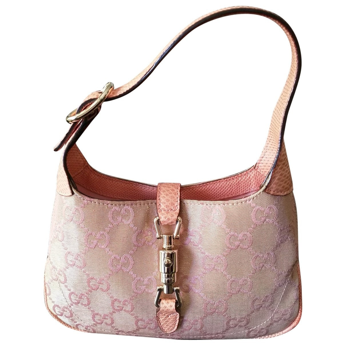 Gucci jackie pink lizard handbag