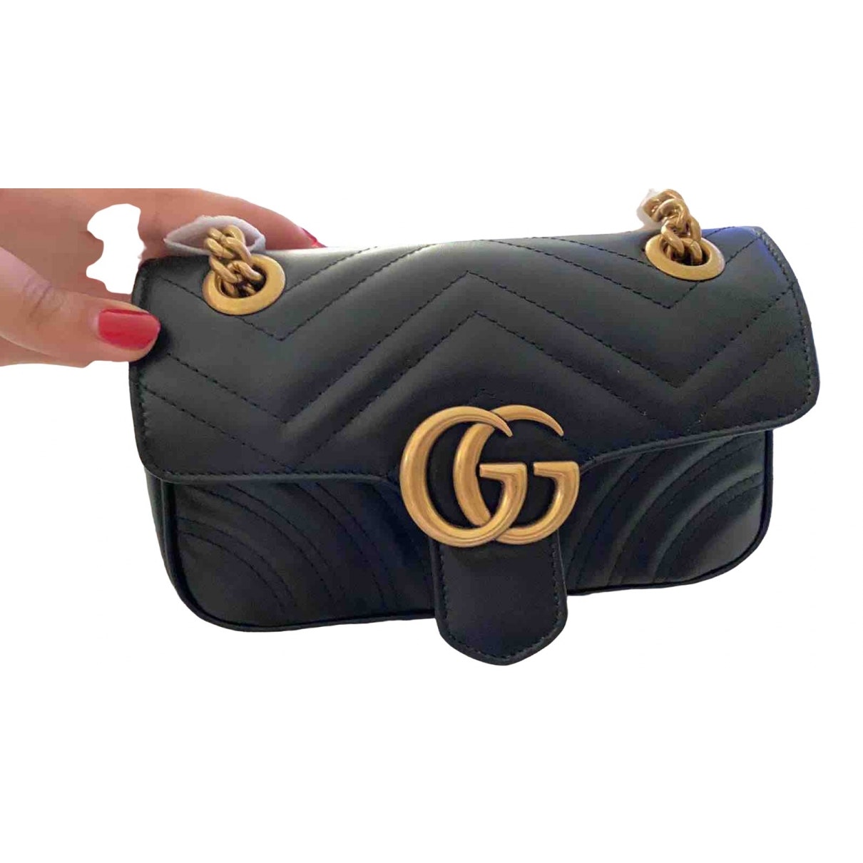 Gucci marmont black leather handbag