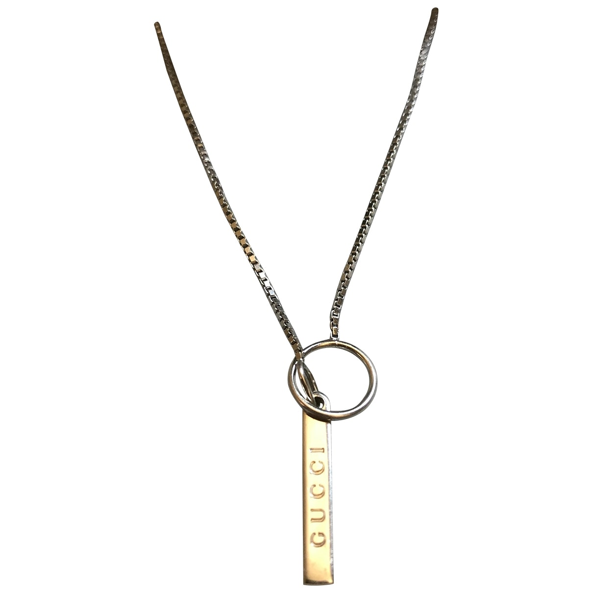 Gucci white white gold necklaces