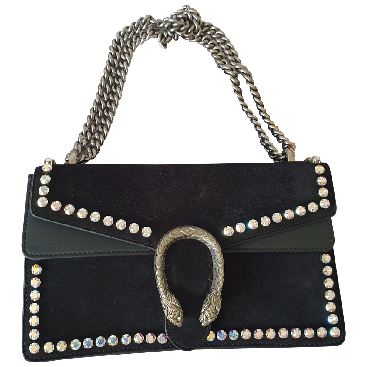 Gucci dionysus black suede handbag