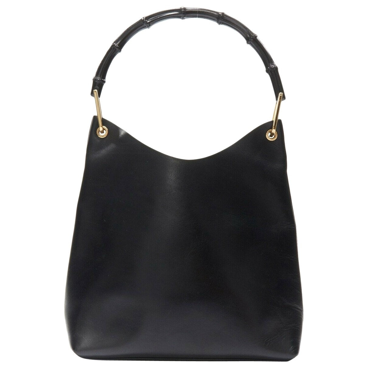Gucci bamboo black leather handbag