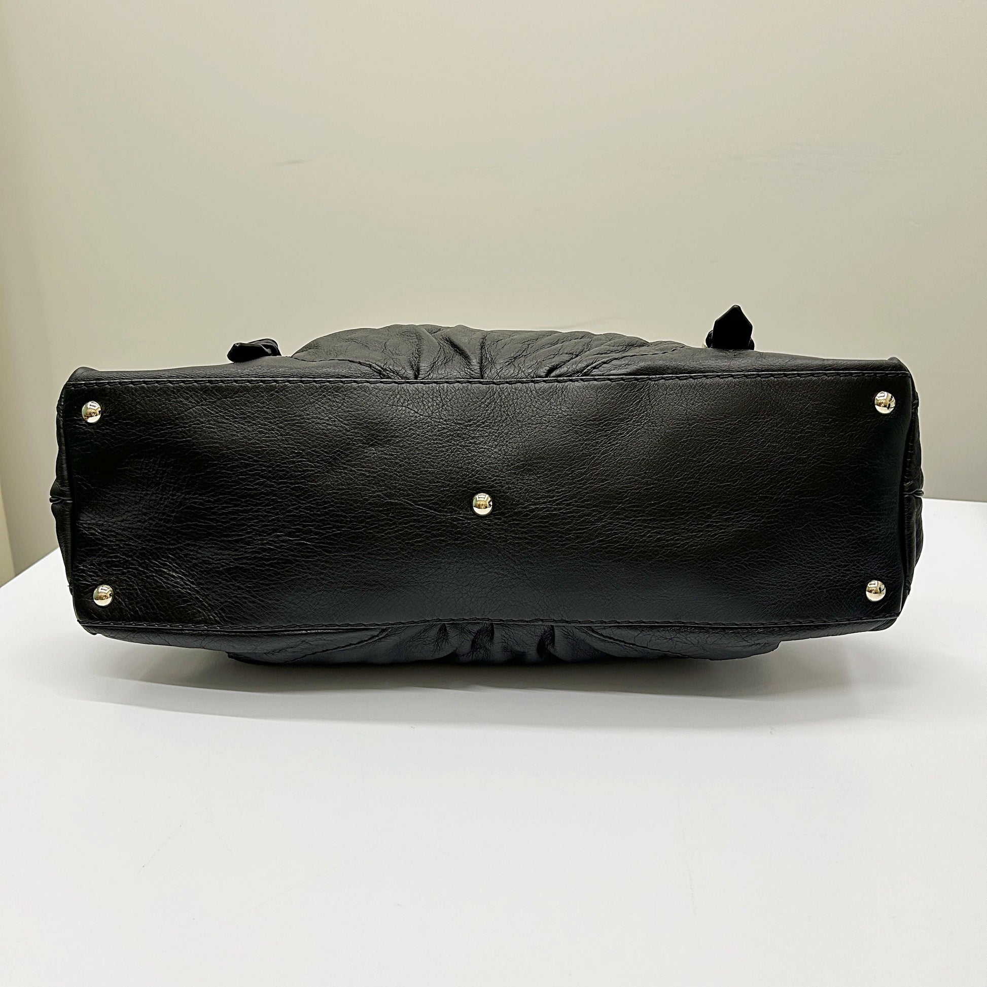 Gucci Black Leather Medium Horsebit Nail Boston Bag gu9932nf