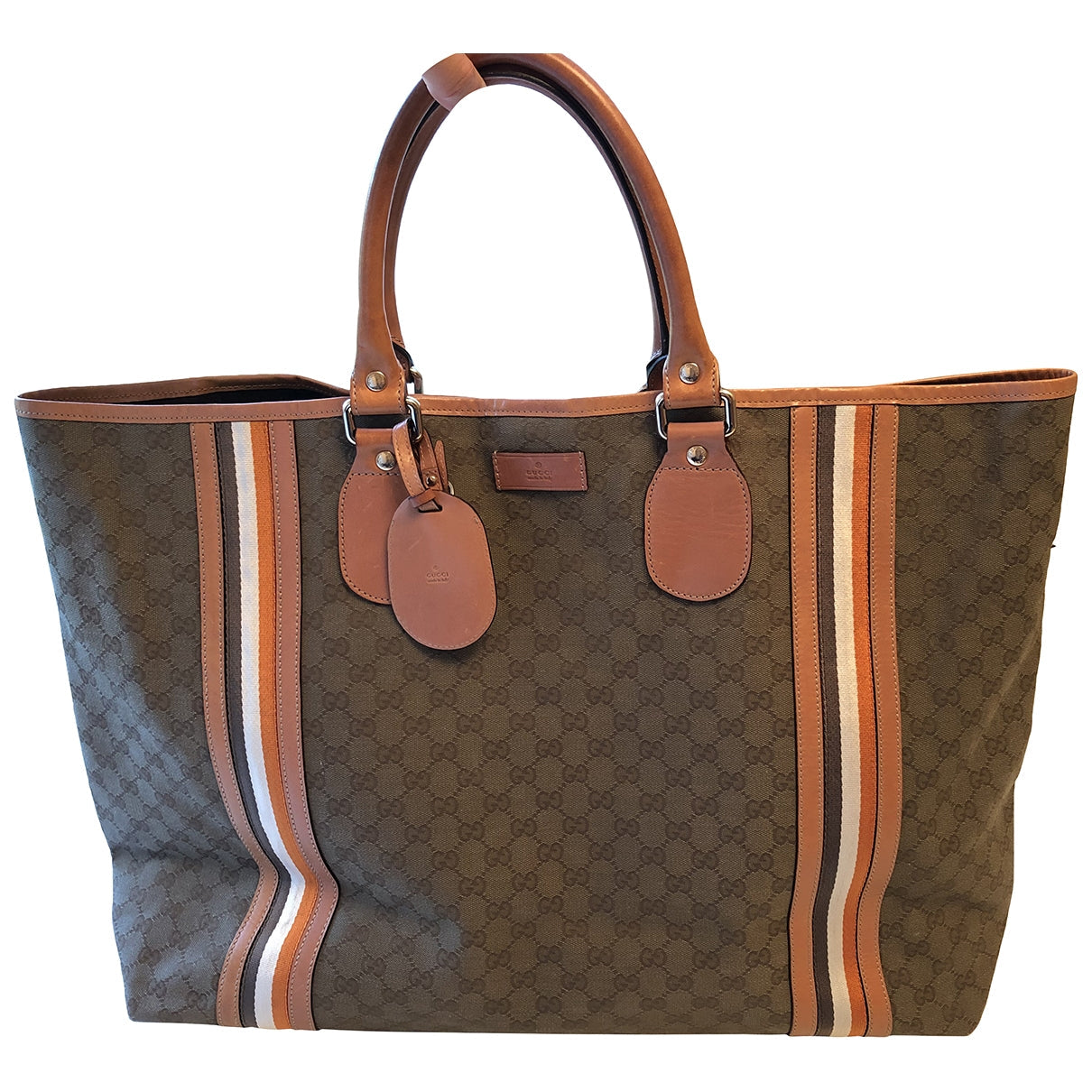 Gucci brown cloth handbag