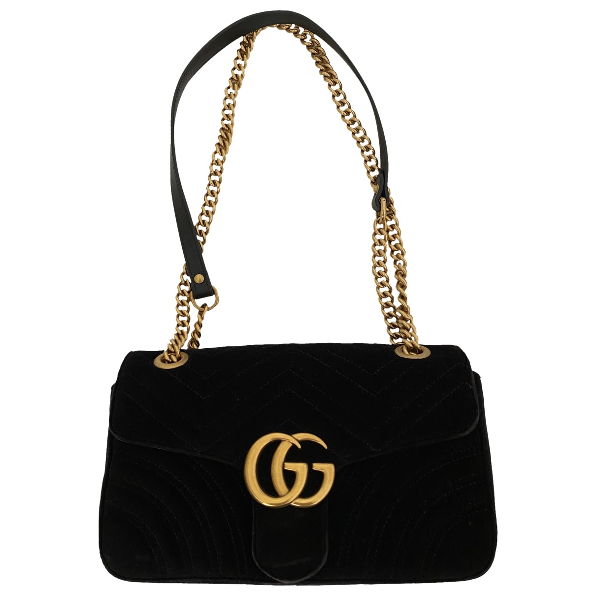 Gucci marmont black velvet handbag