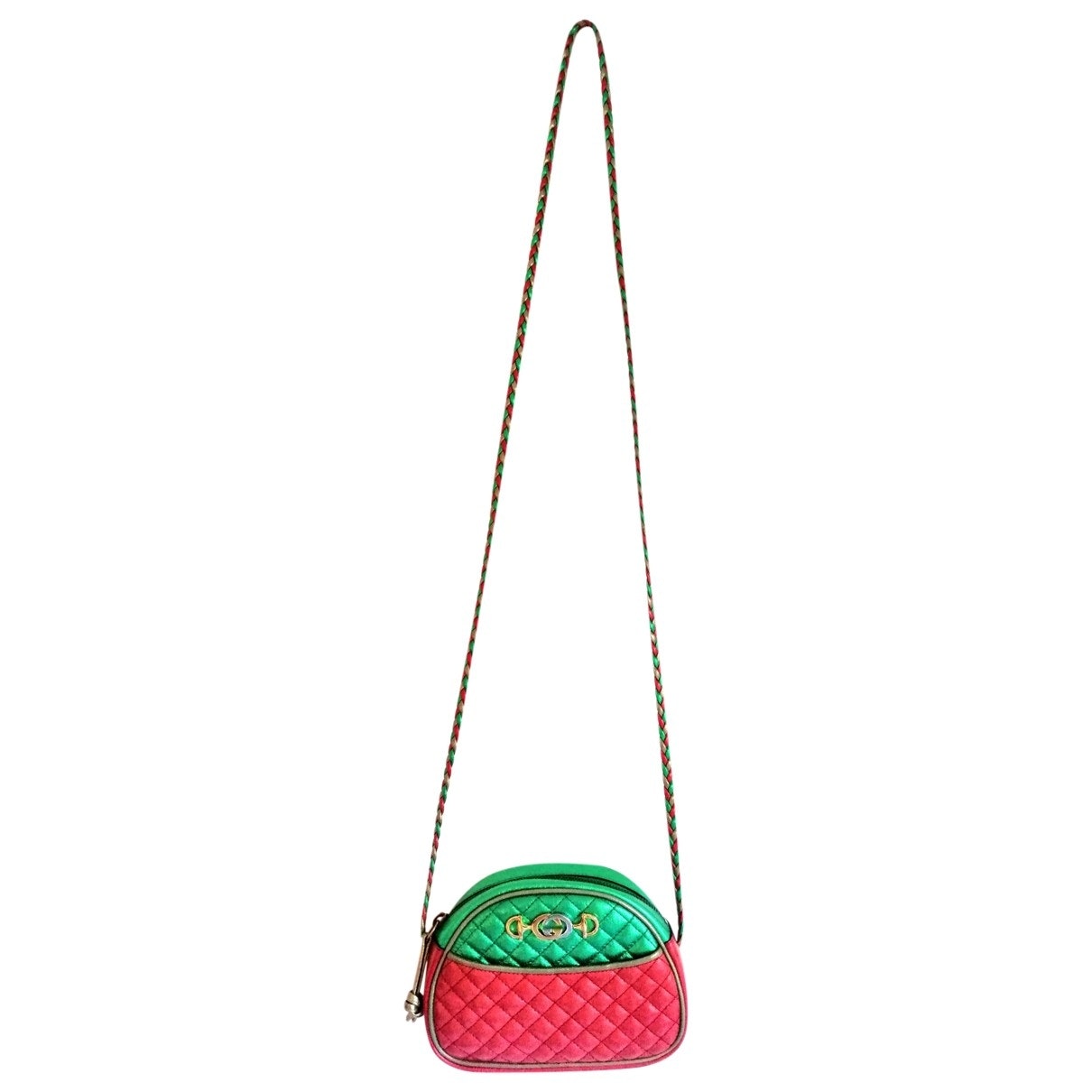 Gucci laminated green leather handbag
