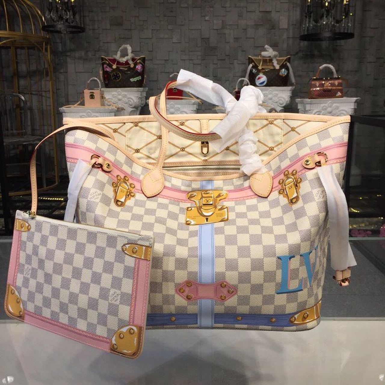 Top Quality Neverfull Mm Tote Bag Trompe Canvas Shoulder Bag