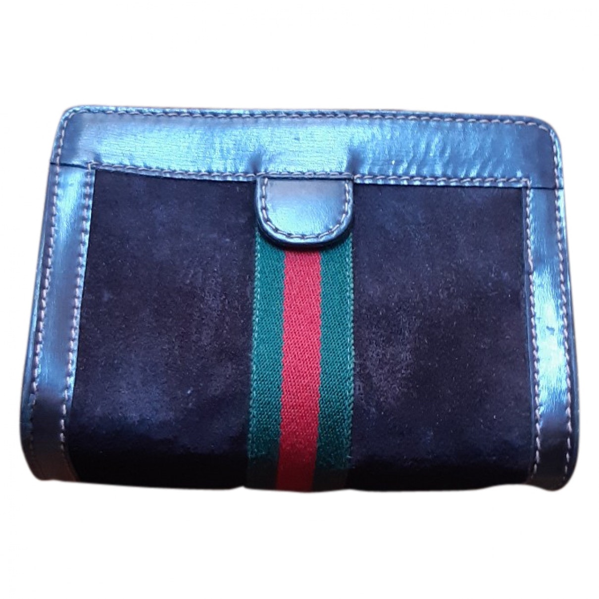 Gucci brown suede clutch bag