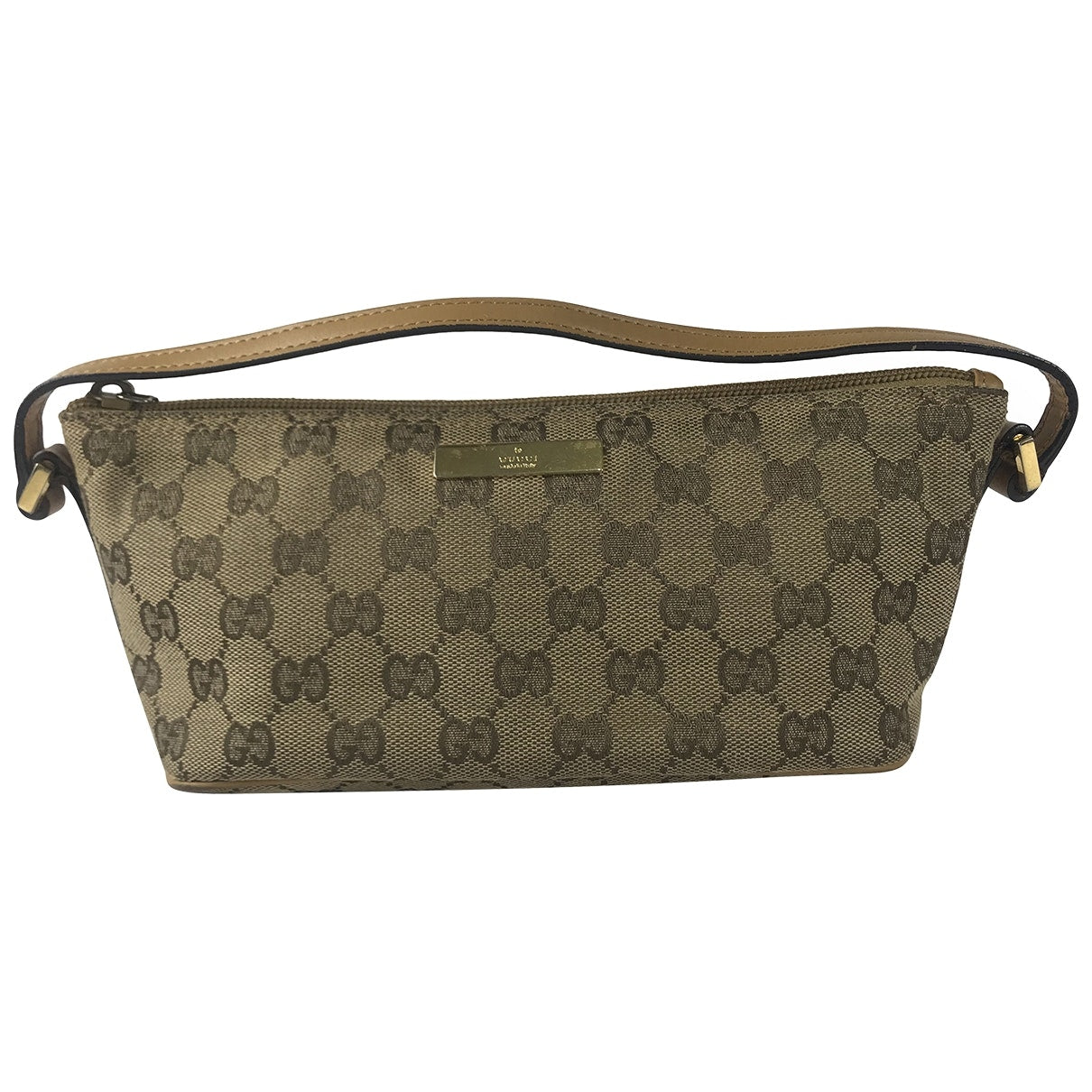 Gucci brown cloth clutch bag