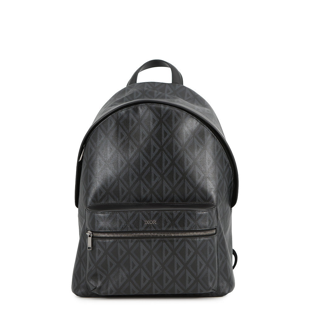 Dior Backpack CDDiamond PVC Coated Canvas Black