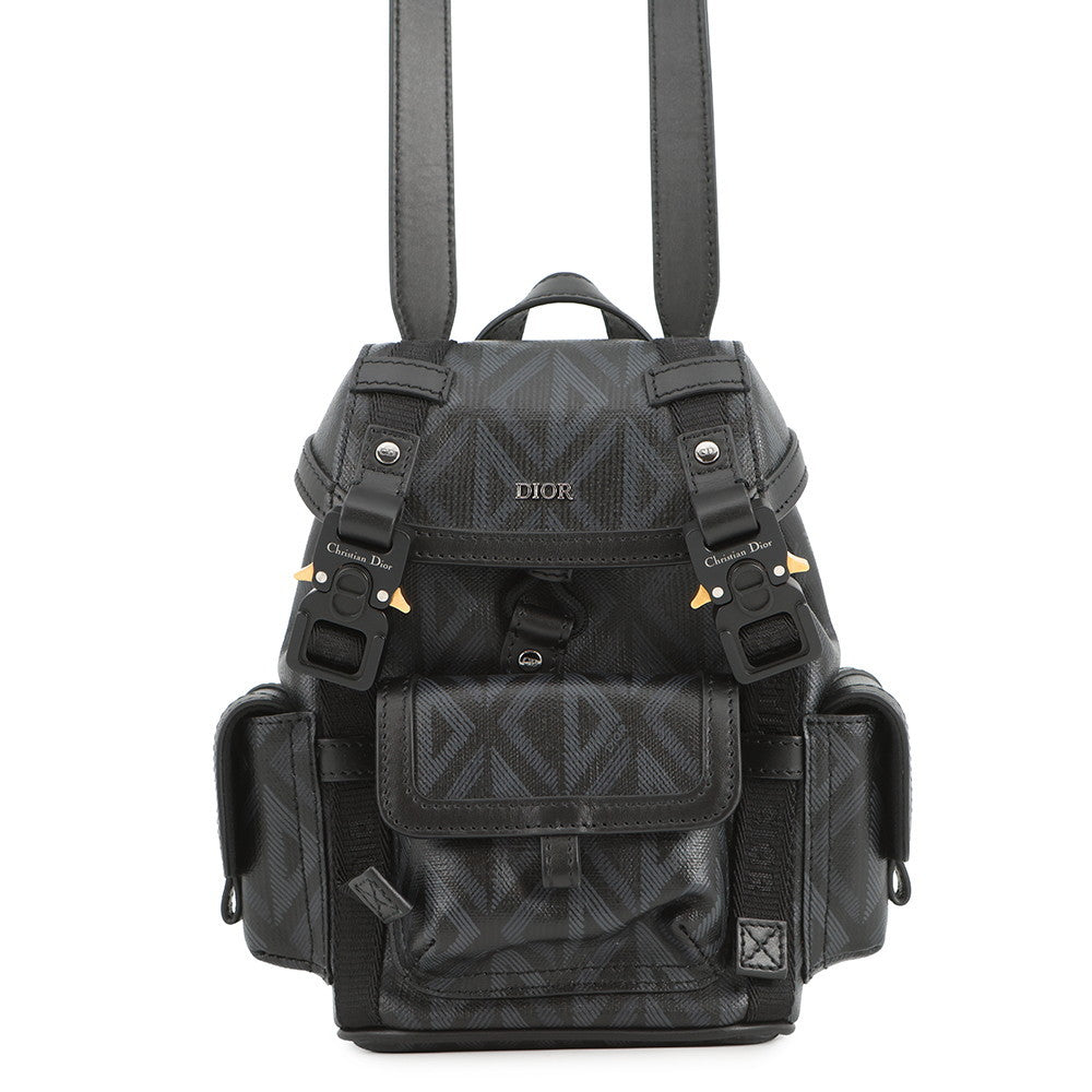 Dior Shoulder Bag Hit the Road Backpack PVC Coated Canvas Black Mini