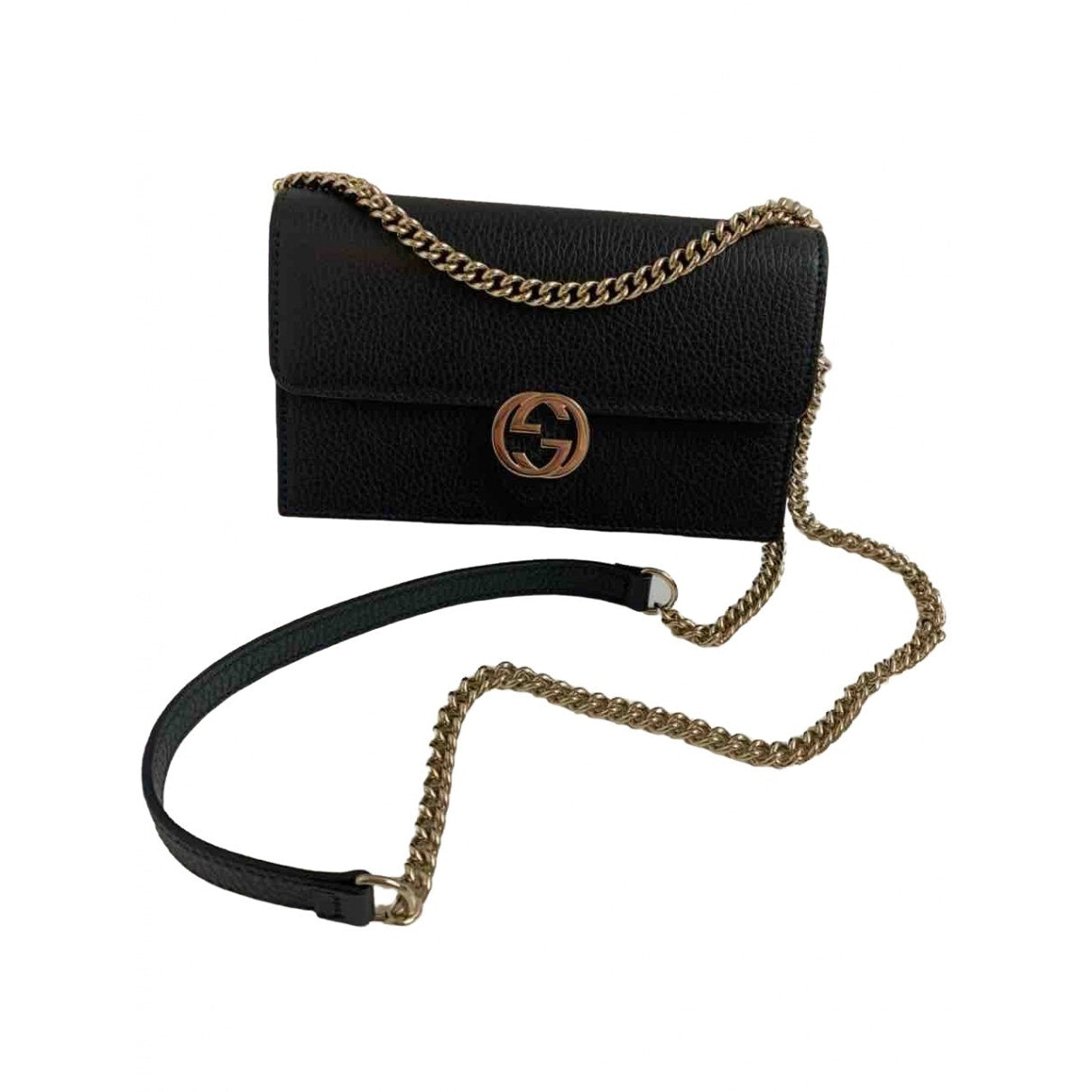 Gucci gg marmont circle black leather handbag