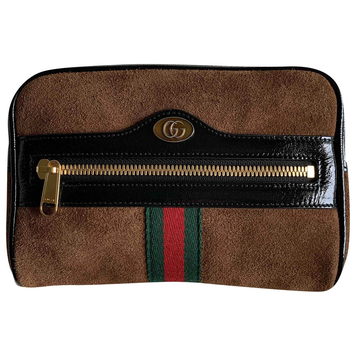 Gucci ophidia camel suede clutch bag