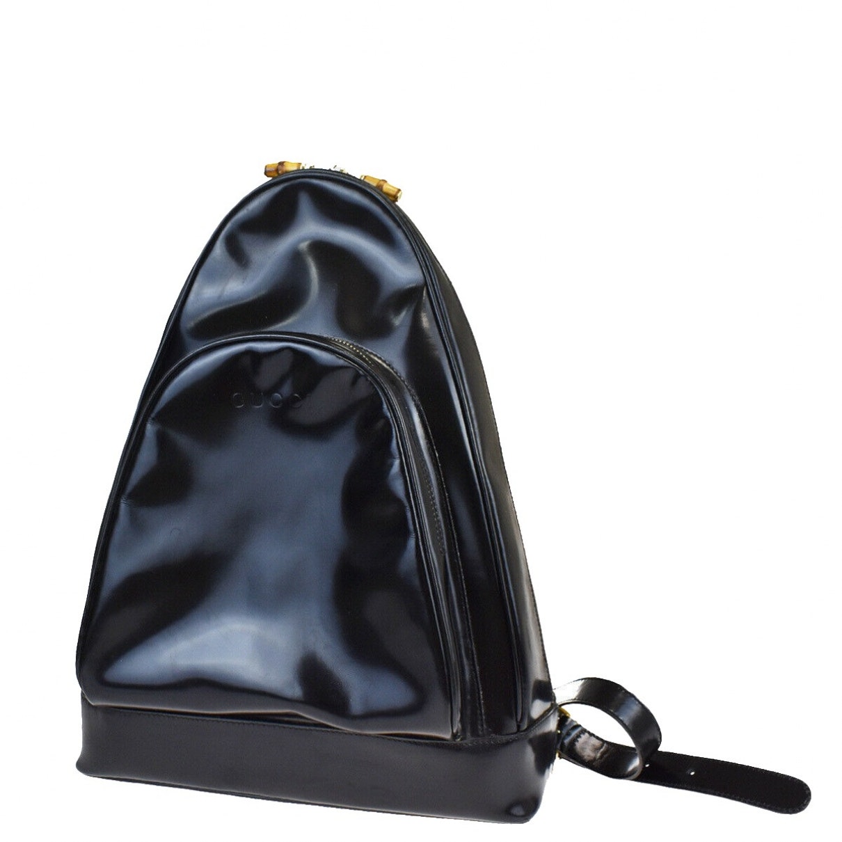 Gucci bamboo black leather handbag