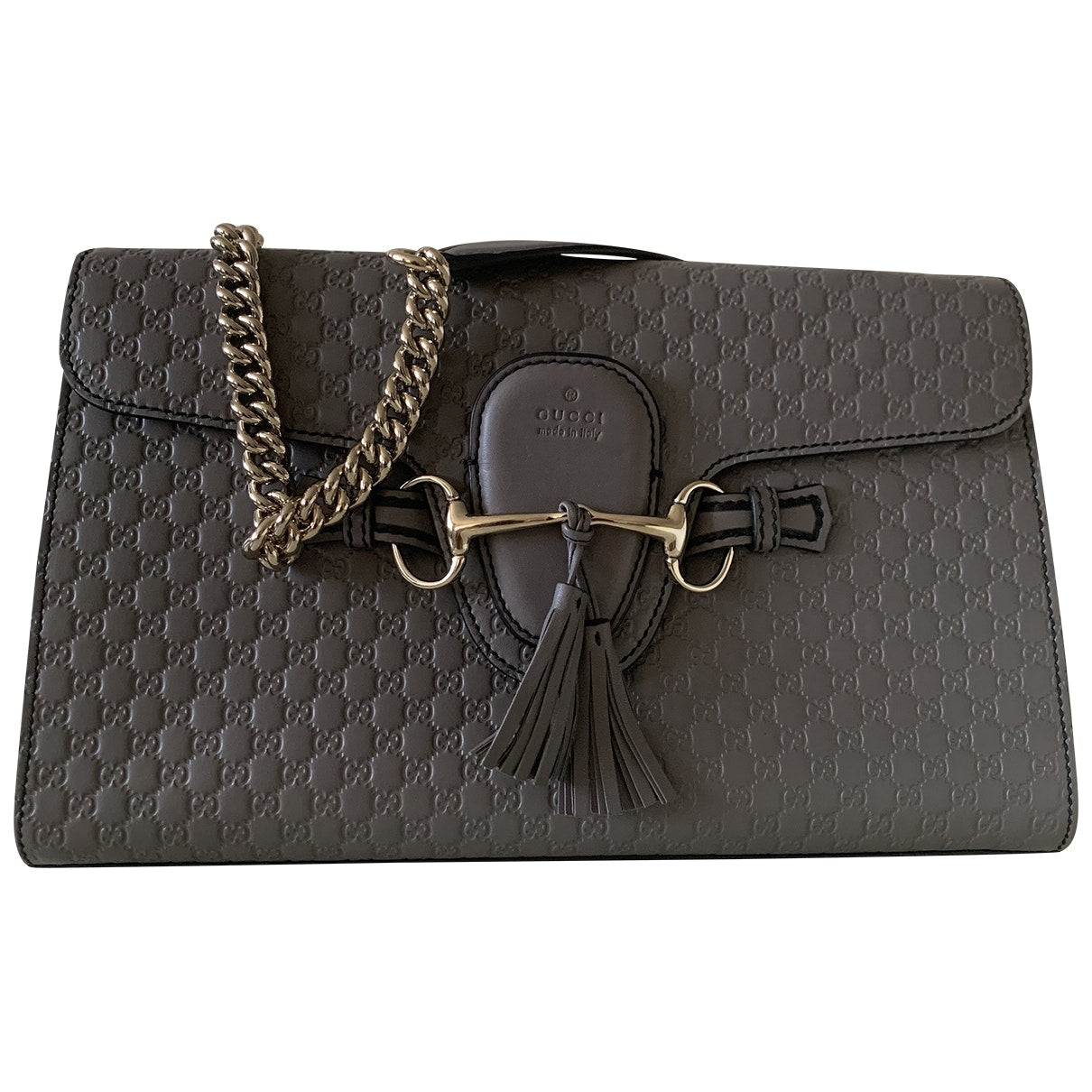 Gucci emily grey leather handbag