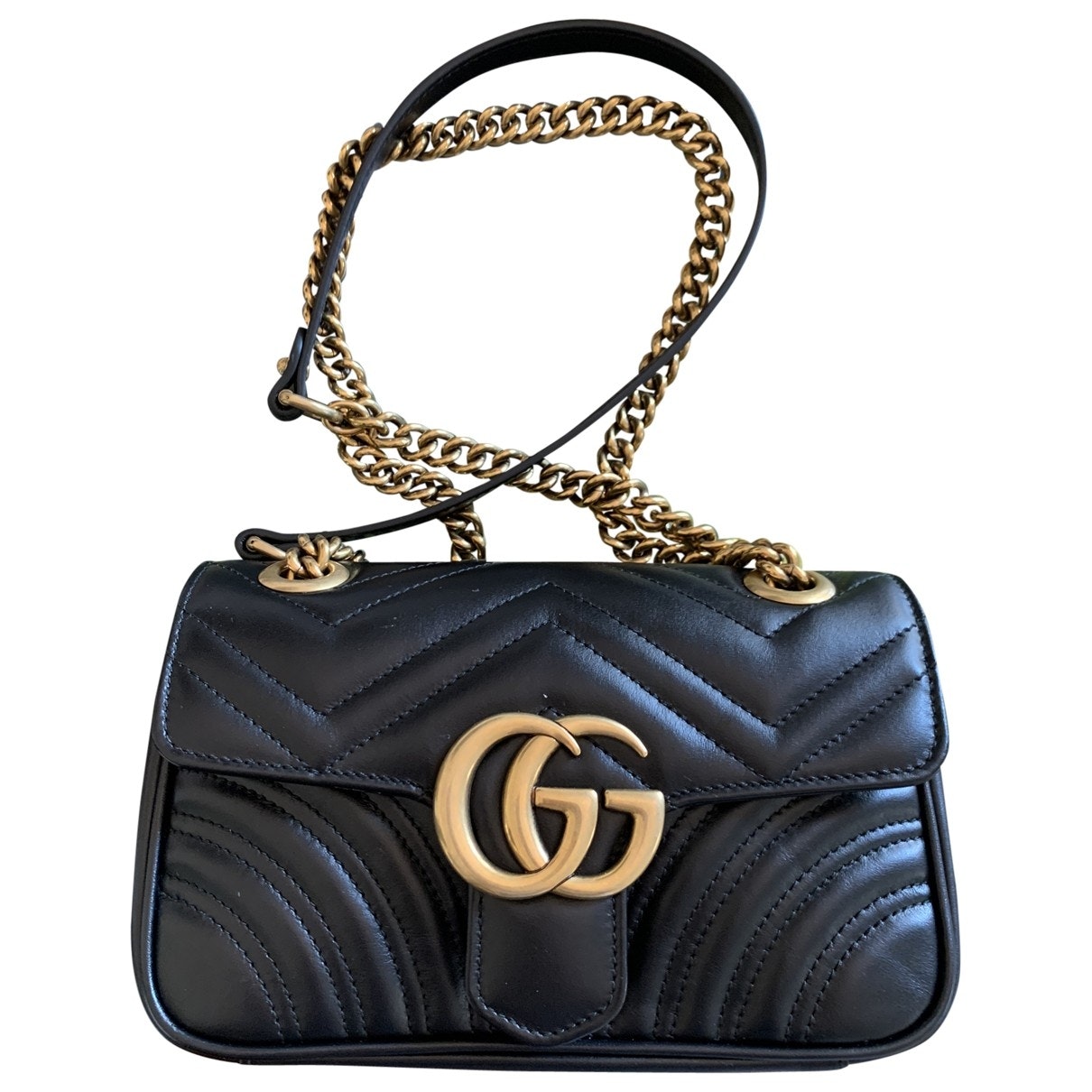 Gucci marmont black leather handbag
