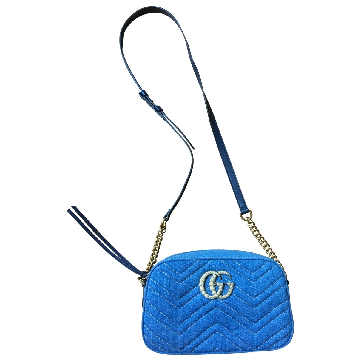 Gucci marmont blue denim - jeans handbag