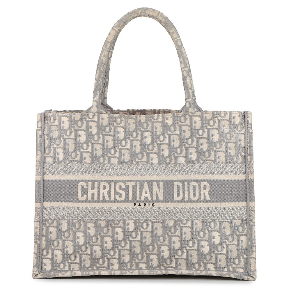 Dior Tote Bag Book tote EcruWhite GrayM1296ZRIW Canvas Medium