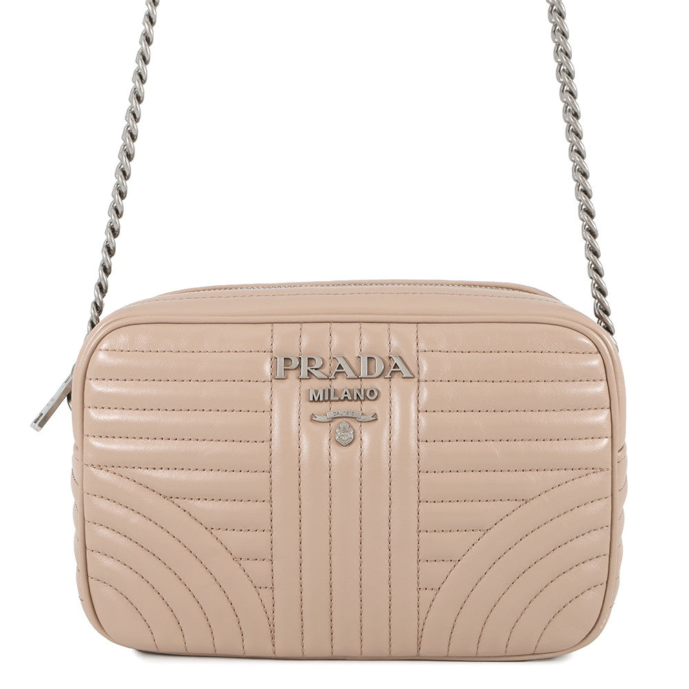 Prada Shoulder Bag Diagram Beige1BH083 Leather Chain