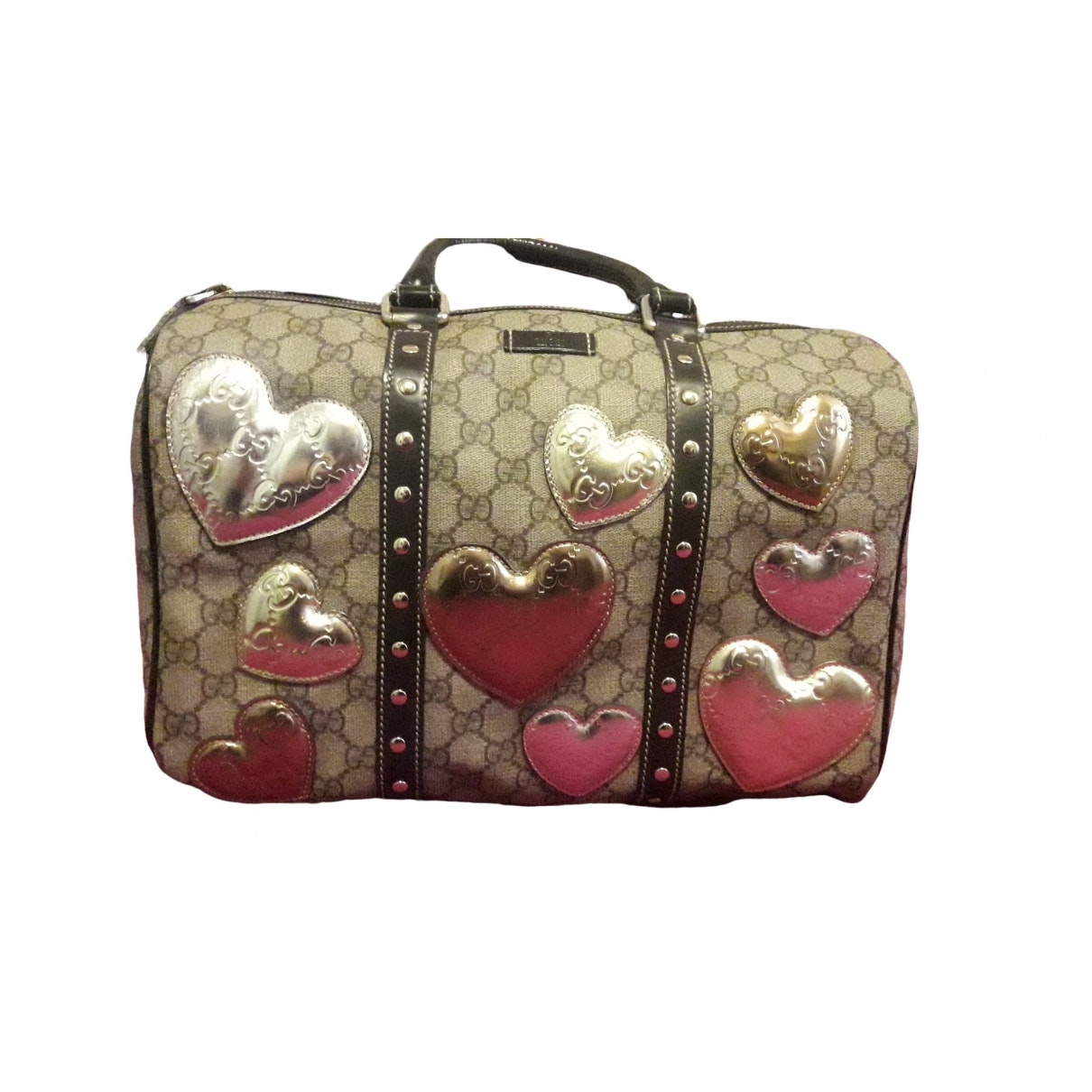 Gucci boston brown cloth handbag