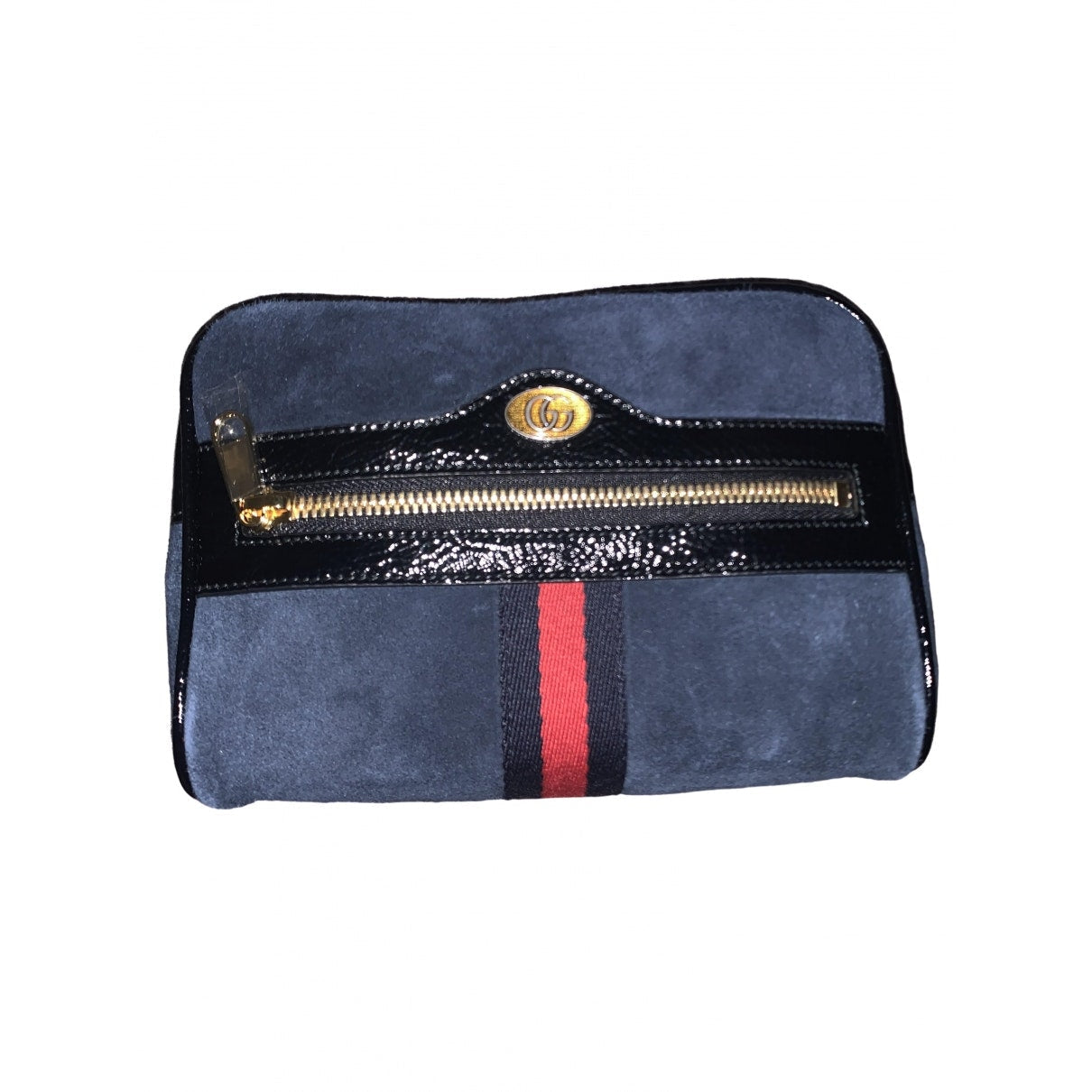 Gucci ophidia blue suede clutch bag