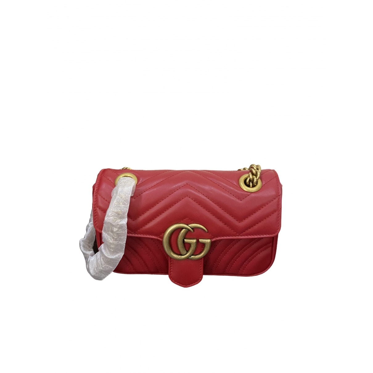 Gucci marmont red leather handbag