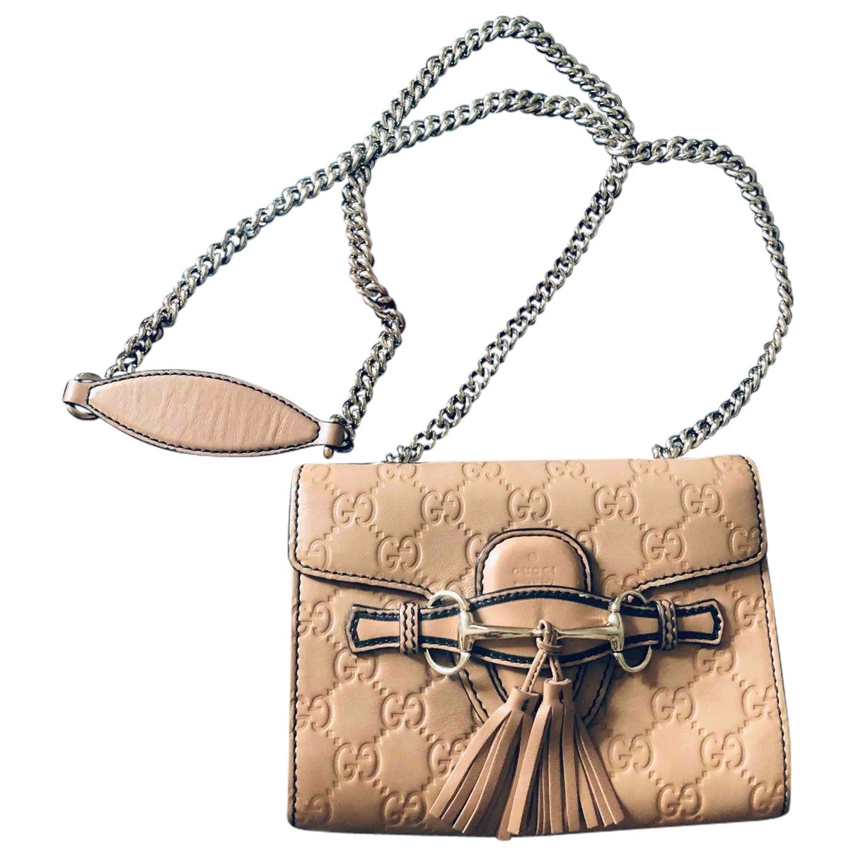 Gucci emily beige leather handbag