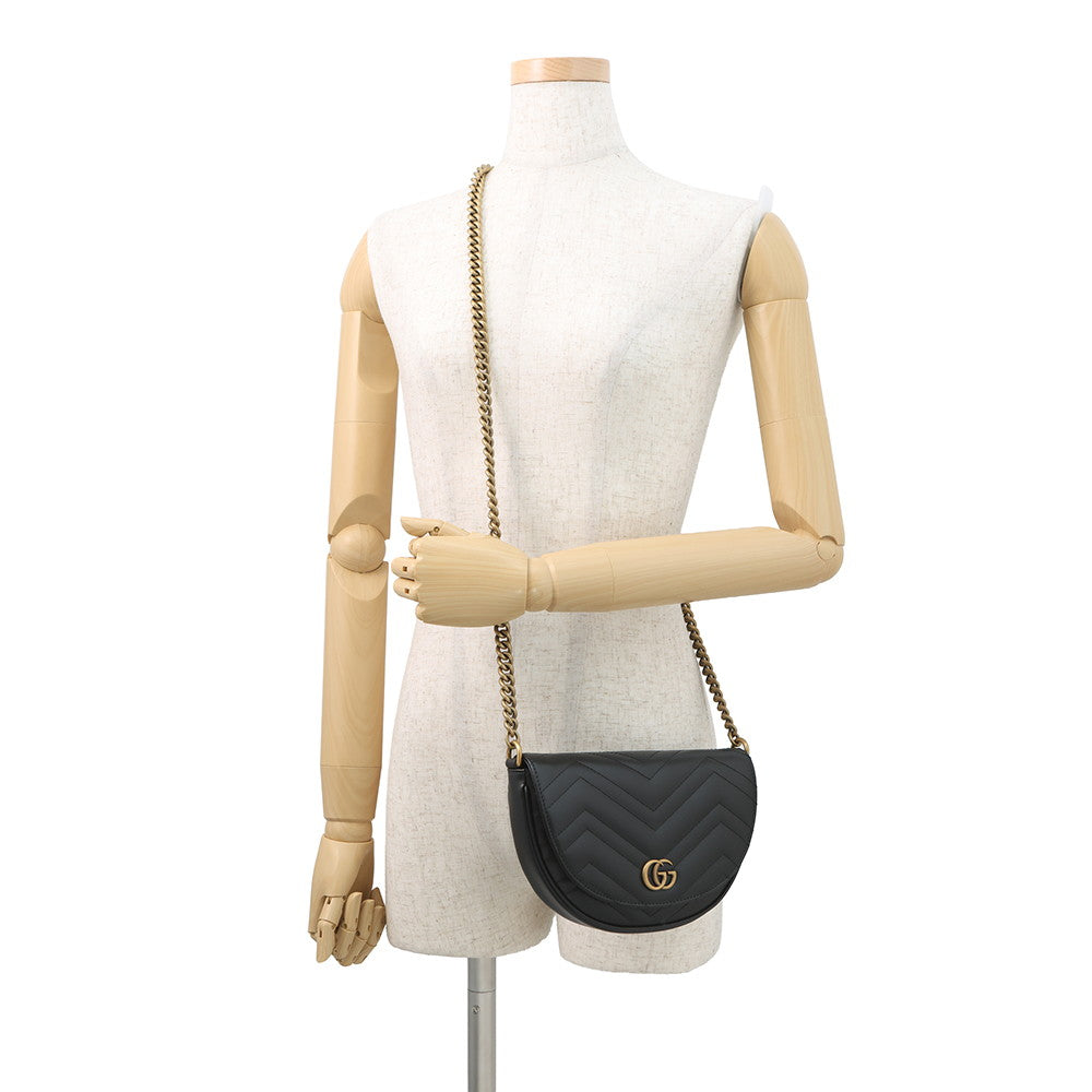 GUCCI GG Momant Shoulder Bag Black746431 Leather