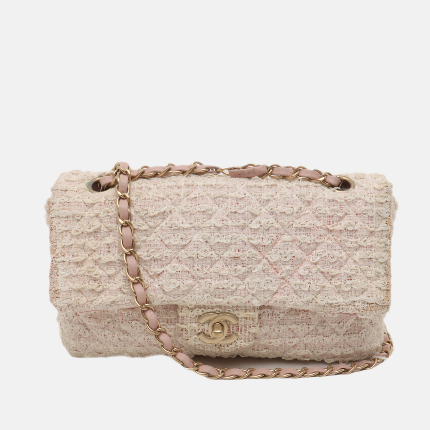 Chanel Flap Tweed Pink Shoulder Bag