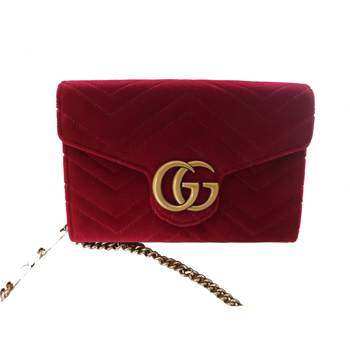 Gucci marmont red velvet handbag