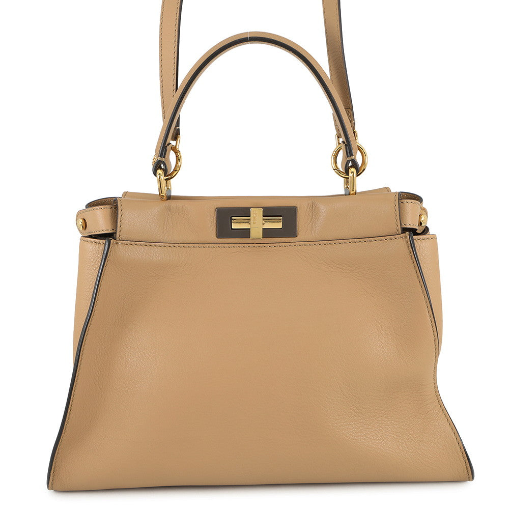 Fendi Peekaboo Brown8BN290 Leather Handbag